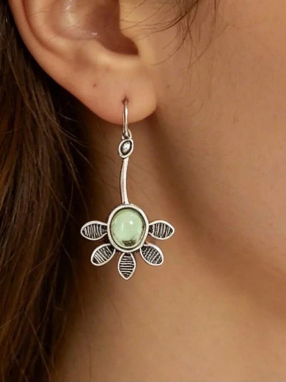 Flower drop earrings N2391